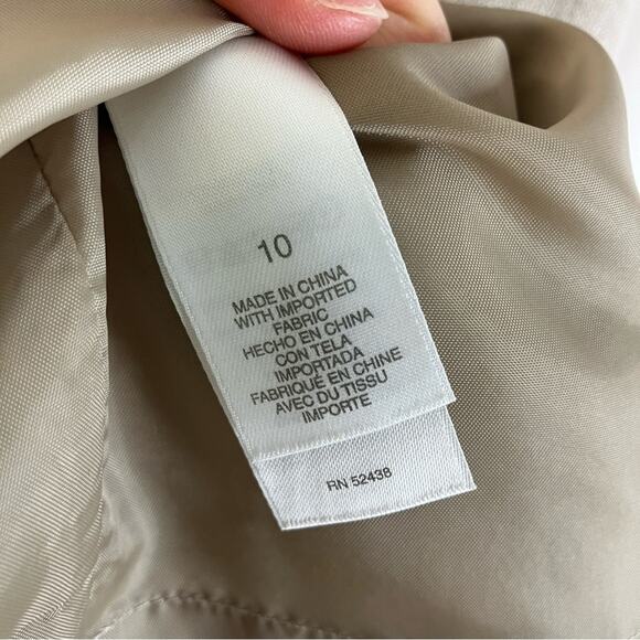 Liz Claiborne Tan 100% Linen Sleeveless Sheath Dress Womens 10 - Picture 6 of 8